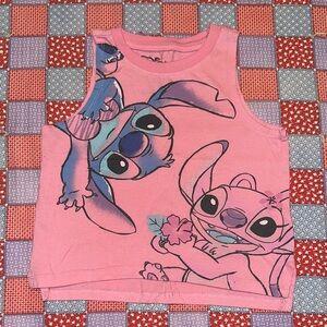 Disney Pink Tank Top with Cartoon Characters